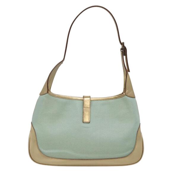 GUCCI Jackie Shoulder Bag Canvas Green Gold 001 001 - Picture 3 of 16